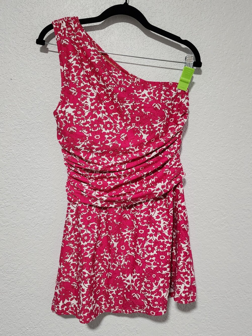 JCrew One Shoulder Asymmetrical Neck Ruched Bodice Fit & Flare Swim Dress Medium - Picture 9 of 9